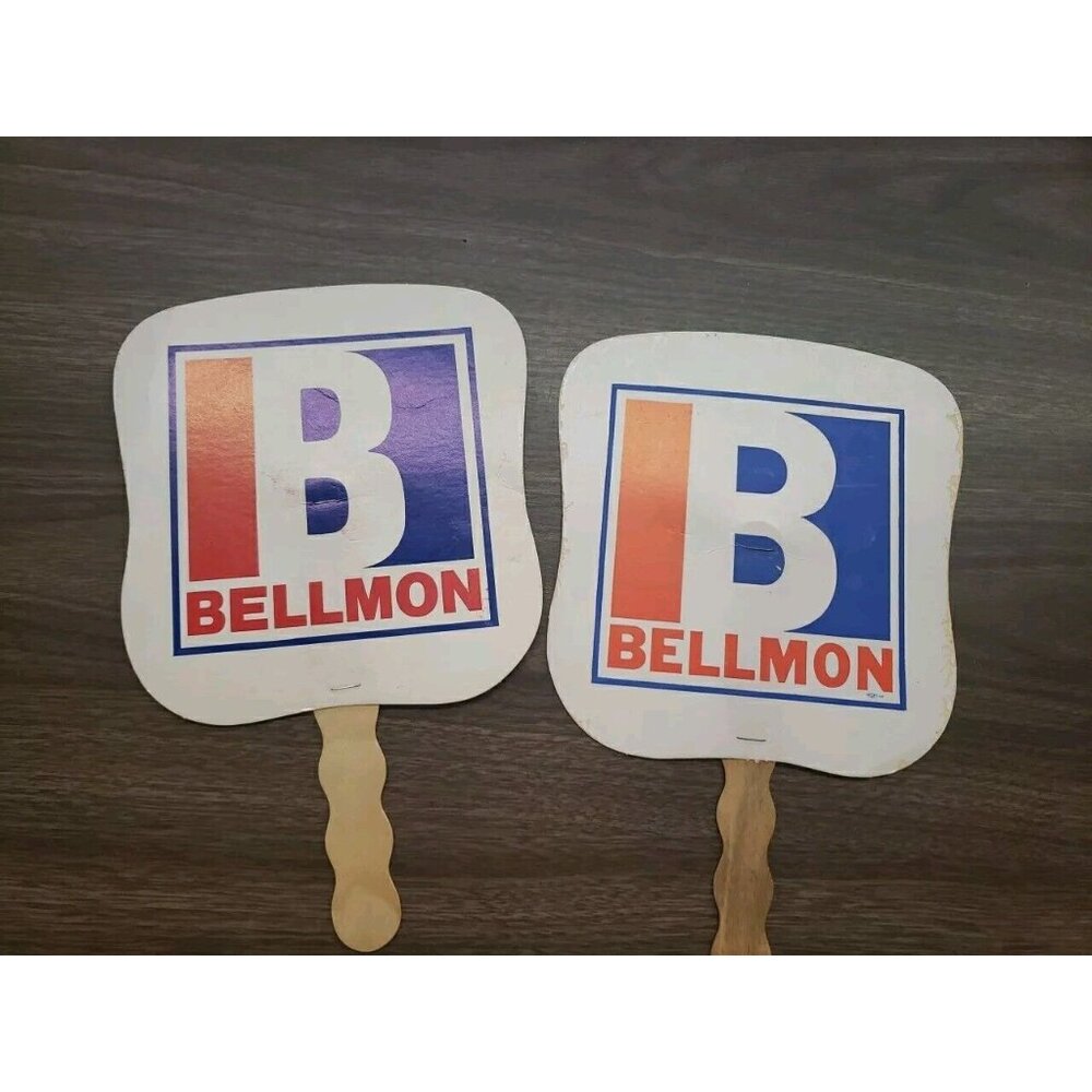 2 Old Advertising Paper Fan Henry Bellmon Oklahoma Governor / US Senator 60s-80s